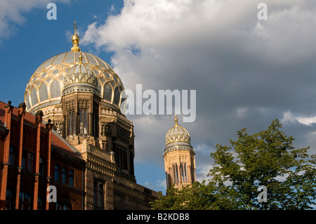 The mid-19th century Neue Synagoge New Jewish synagogue decorated with distinct Moorish style located on Oranienburger street in Berlin Germany Stock Photo