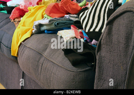 Clean washing on sofa Stock Photo