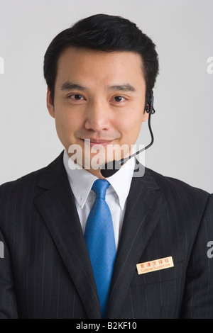 Portrait of a businessman wearing a headset Stock Photo