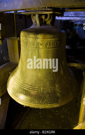 Using the Ellacombe bell ringing apparatus, One of the Eight Shandon Bells Hanging in St Anne's 18th Century Church, Shandon, Cork City, Ireland Stock Photo