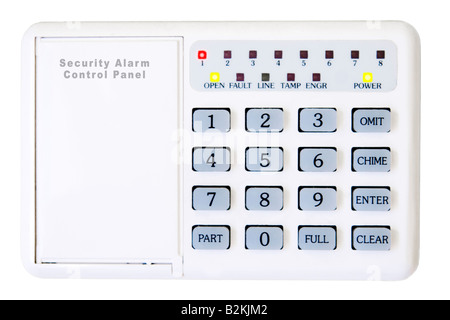The control panel of an electronic security alarm system Stock Photo