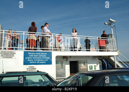 Passengers and Cars on the Strangford Portaferry Ferry Strangford Lough Northern Ireland Stock Photo