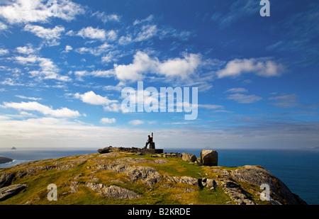 Hiker on Beara Way, Near Allihies, Beara Peninsula, County Cork, Ireland Stock Photo