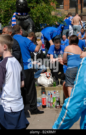 Glasgow Rangers Fans Drink In Manchester City Centre In Their Thousands ...