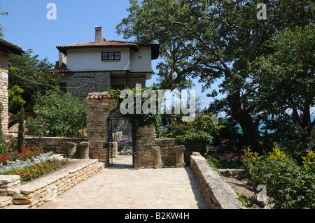 The Blue Arrow villa in former summer residence of Queen Marie of Romania in Balchik, Bulgaria Stock Photo
