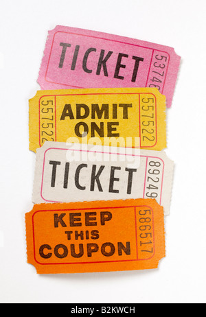 Blank pink movie or raffle ticket stub isolated Stock Photo - Alamy