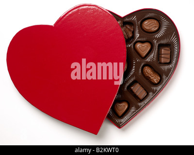 Heart shaped chocolate box Stock Photo