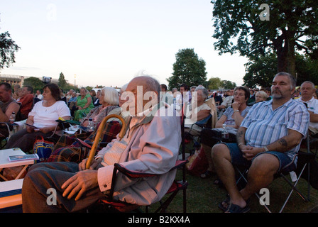 Audience at Concert in the Park Royal Military School of Music Kneller Hall Twickenham Middlesex UK Wednesday 30th July 2008 Stock Photo