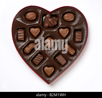 Heart shaped chocolate box Stock Photo