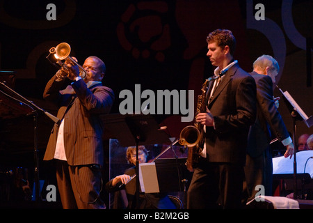 TERENCE BLANCHARD plays TRUMPET with the MONTEREY ALL STARS at the 50th anniversary MONTEREY JAZZ FESTIVAL MONTEREY CALIFORNIA Stock Photo