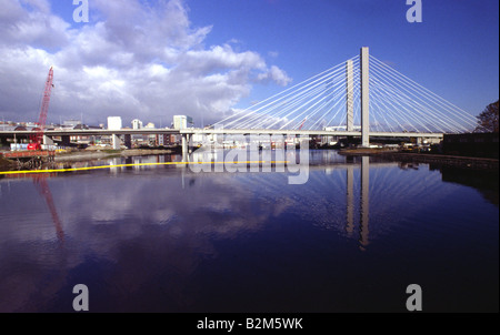 Thea Foss Waterway under the Interchange Bridge Tacoma Washington USA Stock Photo