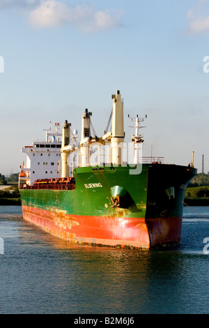 Giant cargo vessels on Lake Calumet, near Chicago, IL. Stock Photo