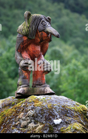 Norway Trollstigen Road troll statue Stock Photo