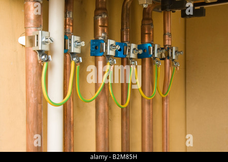 Earth Bonding Wires On Central Heating Pipes Stock Photo Alamy Earth Bonding Wires On Central Heating Pipes Stock Photo Alamy