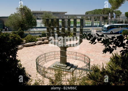Israel at 60: The Menorah (seven-branched candelabra), symbol of Israel's statehood and sovereignty Stock Photo