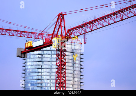 Cranes on a construction site Stock Photo