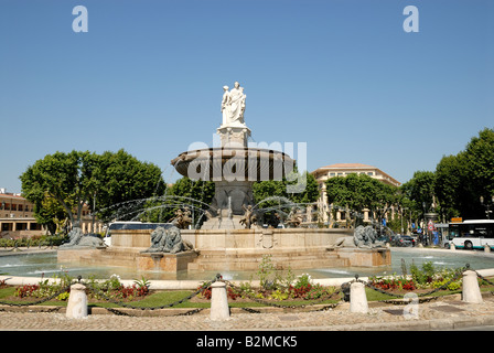 Fountain (La Rotonde) in Aix-en-Provence, southern France Stock Photo
