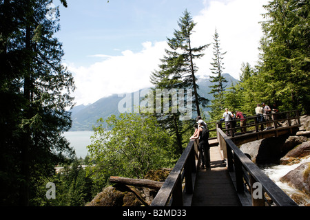 hiking stawamus cheif trail Stock Photo