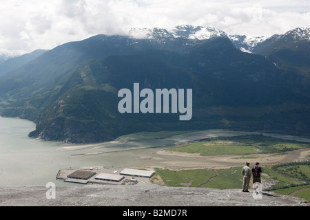 hiking stawamus cheif trail Stock Photo