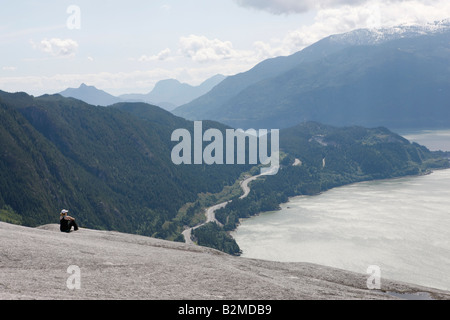 hiking stawamus cheif trail Stock Photo