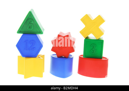 Stacks of Shape Sorter Toy Blocks Stock Photo