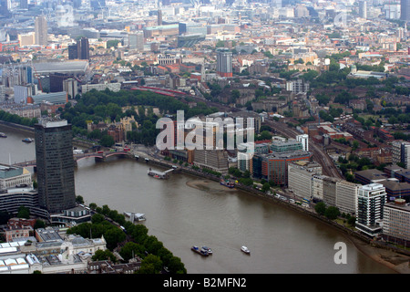 Aerial View of Lambeth Bridge and Palace Looking Northeast Stock Photo