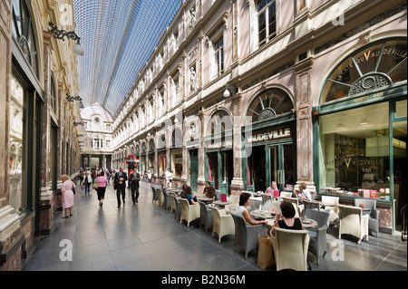 Galeries St Hubert shopping arcade in the city centre, Brussels, Belgium Stock Photo