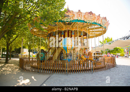 Carousel at Parc de la Villette Paris France Stock Photo