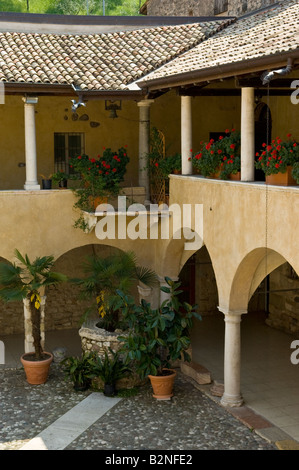 pieve: cloister, garda, italy Stock Photo