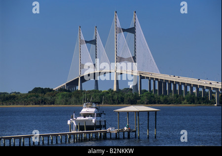 Dames Point Bridge over St Johns River Jacksonville Florida USA Stock Photo