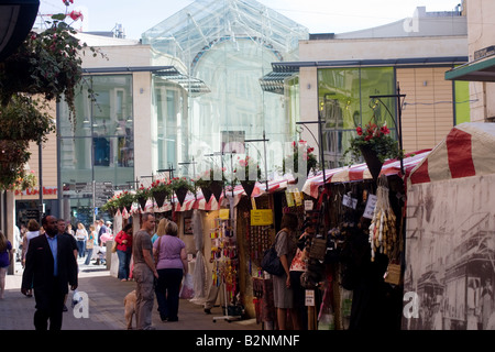 Covered stalls near St Mary Street Cardiff Stock Photo