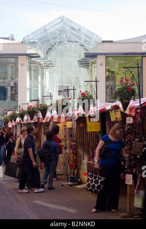 Covered stalls near St Mary Street Cardiff Stock Photo