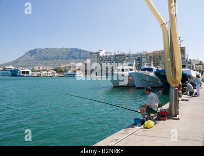 Costa Blanca Spain fishing on Denia harbour Stock Photo