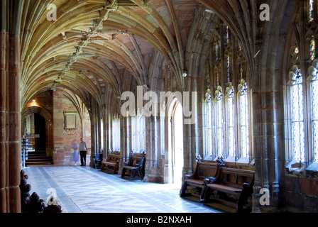 The Cloisters, Worcester Cathedral, Worcester, Worcestershire, England, United Kingdom Stock Photo