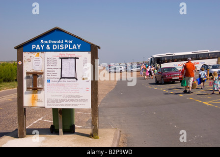 Southwold pier pay & display car park Stock Photo