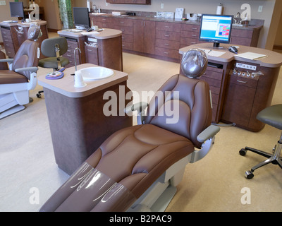 Empty Dentist Chair Office, USA Stock Photo