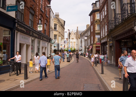 Busy city street in Cambridge,Uk Stock Photo