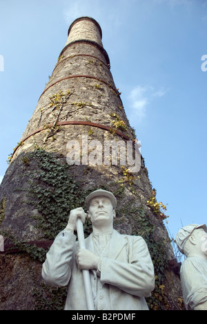 statue at entrance of china clay country park st Austell cornwall Stock Photo