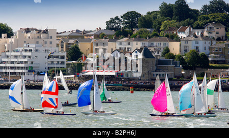 Royal Yacht Squadron, spinnaker,start,Cowes Week,Isle of Wight, England, UK, Great Britain, Stock Photo
