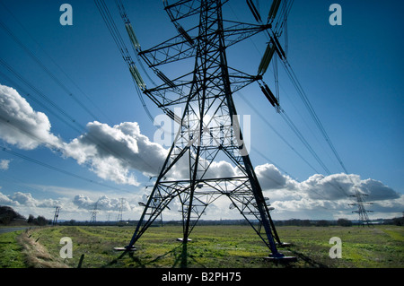 An electricity pylon or tower in the English countryside Stock Photo