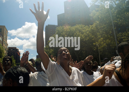 United House of Prayer for All People a non denominational Pentecostal church mass baptism in New York in Harlem Stock Photo