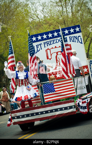 Loyalty day small town patriotic parade honoring military veterans past and present. Stock Photo