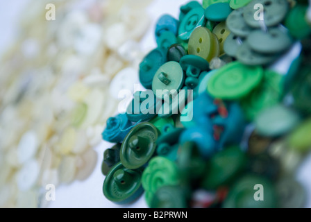 green and white Buttons Stock Photo