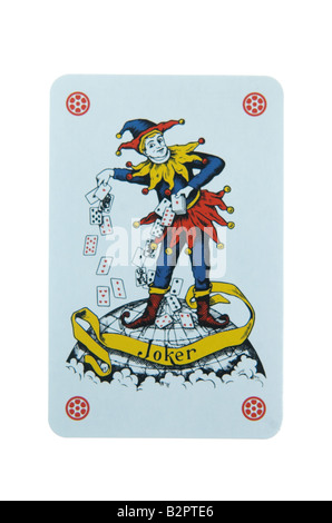 A joker in a pack of playing cards Stock Photo