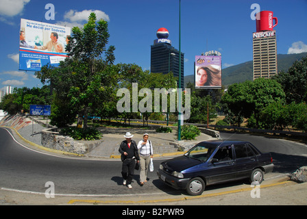 View of Plaza Venezuela from the highway close to Botanical Garden, Caracas, Venezuela, South Ameria Stock Photo