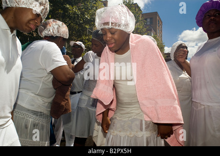 United House of Prayer for All People a non denominational Pentecostal church mass baptism in New York in Harlem Stock Photo