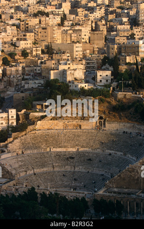 Roman amphitheatre in downtown Amman, Jordan, Middle East Stock Photo