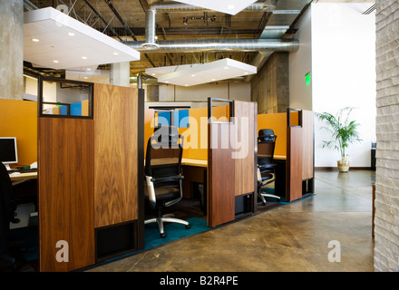 Interior of modern office cubicles Stock Photo