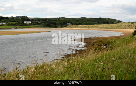 Dunes and river near Culdaff, Inishowen peninsula, Co Donegal, Ireland Stock Photo