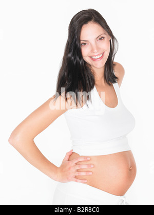 Pregnant woman smiling Stock Photo